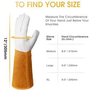 Gants de soudage TIG de bonne qualité protègent le travail de soudeur pleine paume en cuir fendu imperméable résistance à la chaleur gants antidérapants - Product Image 6