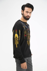 Vente en gros de sweatshirts coupe-vent à manches longues 100% coton à col ras du cou pour hommes d'hiver avec logo personnalisé-Service OEM - Product Image 5
