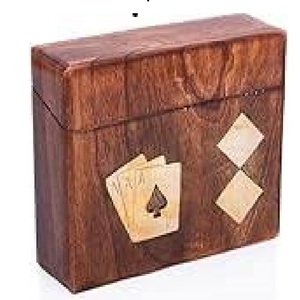 Boîte de cartes à jouer élégante en bois faite à la main en laiton de haute qualité rangement décoratif - Product Image 4