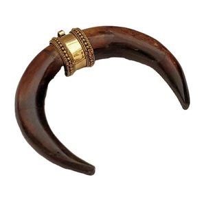 COLGANTE Recién llegado Collar de cuerno de buey de búfalo Estilo animal pulido Joyería de hueso Cuentas de diseño NATURAL Mujeres por glowin fashion - Product Image 1