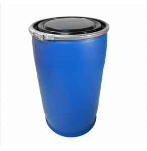 Fûts en plastique HDPE 30L 60L avec cerclage en fer, couvercles bleus épais et noirs, seaux et barils - Product Image 1
