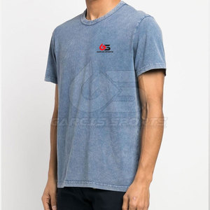 Premium 100% algodón hombres ácido lavado camiseta lavado acabado lavado Casual desgaste clásico hombres ácido lavado camiseta - Product Image 6