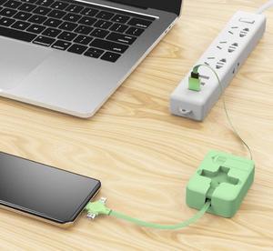 สายชาร์จยูเอสบีแบบยืดหดได้3ใน1พร้อมแท่นวางโทรศัพท์ในตัวขนาดกะทัดรัดและสะดวกสบาย - Product Image 3