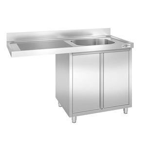 Fregadero comercial para lavavajillas con armario PREMIUM - 1400x700mm - 1 tazón, tazón a la derecha - Product Image 1