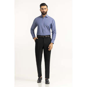 Chemises habillées décontractées pour hommes coupe moderne 100 % coton popeline à col boutonné, motif uni et rayé, tailles XL et 3XL - Product Image 4