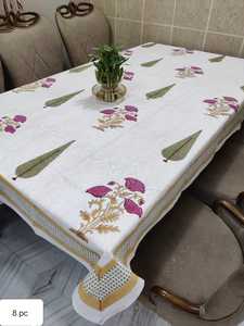 Nappe élégante 100% coton faite à la main au motif floral fait à la main - Product Image 3