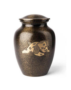 Urne funéraire artistique noire et dorée avec des pattes de chat endormies pour un hommage doux à un animal de compagnie - Product Image 6