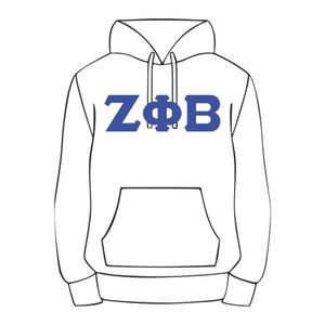 Zeta Phi Beta blanc pull à capuche coton mélangé de qualité supérieure vêtements de sororité grecque personnalisé brodé Divine Nine HBCU vie grecque - Product Image 2