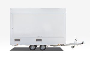 Camion de restauration mobile blanc 5,8 m, carrosserie en aluminium, compartiments isolés, espace de préparation, utilisation en extérieur - Product Image 2