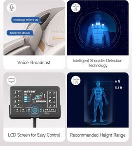 Luxury Modern Leather Zero Gravity Full Body Portable Massage Chair with Music Bluetooth Smart Screen & Foot <b>Leg</b> Waist <b>Massager</b> - Product Image 5