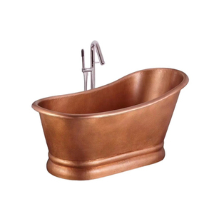 Bañera de hidromasaje de cobre antiguo, diseño Vintage martillado a mano, bañera de Metal de bronce independiente personalizable para uso en el baño - Product Image 5