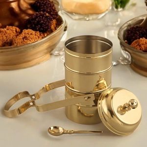 Handmade traditional pure brass <b>tiffin</b> <b>box</b> with multiple compartments for storing homemade Indian meals in eco friendly way - Product Image 4