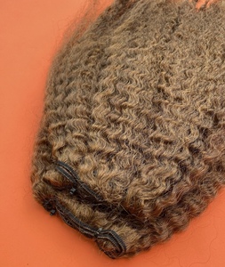 Cheveux Humains Bouclés Birmans Remy, Tissage Noir Naturel 1B, Double Tissage à la Machine, Cuticules Alignées pour Extensions de Salon - Product Image 3