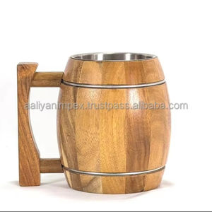 Aaliyan impex แก้วกาแฟทำด้วยมือทำจากไม้อาคาเซียธรรมชาติคุณภาพสูงแก้วชาเบียร์ไวน์สำหรับตกแต่งบ้าน - Product Image 6