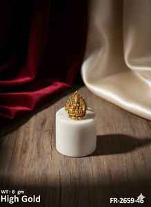 Bagues de doigt en or de haute qualité, bijoux ethniques indiens traditionnels, bagues statement faites à la main, idéales pour les mariages - Product Image 2