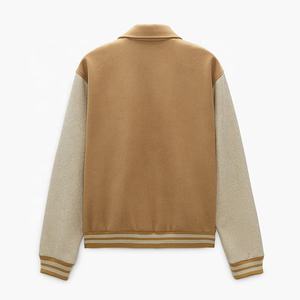 Customized 2025 Wool Body Leather Sleeves Varsity <b>Jacket</b> for <b>Men</b> With Channel Patch <b>Work</b> Embroidery Uniforms College Coats - Product Image 2