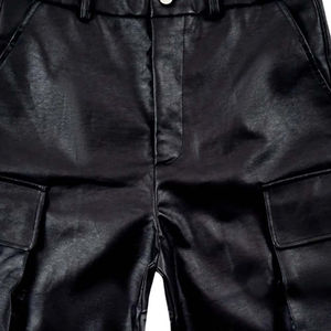 OEM Manufacturer Design <b>Black</b> <b>Leather</b> <b>High</b> <b>Waist</b> Plus Size Casual Nonwoven Woolen Men <b>Shorts</b> Breathable Quick Dry - Product Image 6