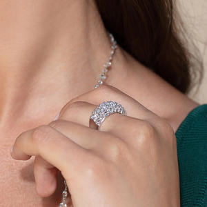 Anillo de diamantes de racimo diseñado Estilo de cúpula Racimo Forma redonda brillante Corte de Rosa Diamante cultivado en laboratorio El mejor regalo para Niña-DS0639 - Product Image 4