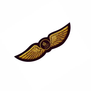 Insignia de Piloto de Línea Aérea OEM, Parche de Piloto de Entrenamiento, Insignia de Capitán con Alas Doradas en Alambre Blanco o Dorado, Insignias de Alas de Piloto al por Mayor - Product Image 1