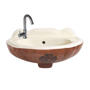 Design minimaliste Montage au-dessus du comptoir Lavabo simple en céramique Lavabos de salle de bain en porcelaine magenta - Product Image 4