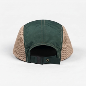 Gorra de malla verde de 5 paneles unisex transpirable para exteriores, informal, de béisbol, al por mayor, con logotipo personalizado, alta calidad, OEM, ODM, MOQ bajo - Product Image 3