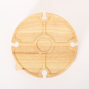 Mesa de picnic comercial, mesa de madera pequeña portátil plegable para acampar con 4 portavasos de vino para uso al aire libre - Product Image 5