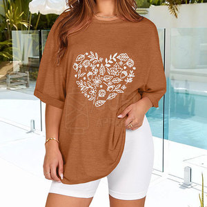 Camiseta Casual de Talla Grande para Mujer, 100% Algodón, Mangas Cortas, Diseño Liso, Transpirable, de Secado Rápido - Product Image 5
