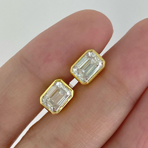 Aretes de Oro Sólido de 14k para Mujer, Venta al por Mayor, 1.75 Quilates, DEF, Corte Princesa, Oro Rosa Blanco, Cultivado en Laboratorio, Certificado IGI, Regalo Perfecto - Product Image 1