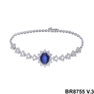 Pulsera de Eslabones Chapada en Rodio de Oro Amarillo de 14K con Diamantes Naturales de Corte Brillante de 3.2CTW, Diseño Simétrico, para Boda de Mujer - Product Image 2