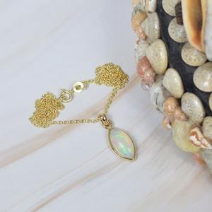 Boho Style éthiopien opale 925 argent Sterling pierre précieuse chaîne pendentif chaîne octobre pierre de naissance pierre naturelle cadeau pour anniversaire - Product Image 3