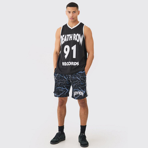 Haute qualité dernière conception en gros surdimensionné Sublimation imprimé maille gilet et ensemble court Homme correspondant été natation et plage ensemble - Product Image 1