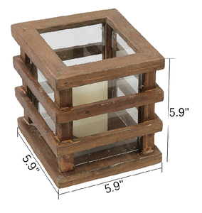 Vela de madera Linterna Granja Decorar Diseño moderno Linterna de madera Portavelas con calidad superior - Product Image 6