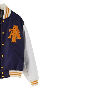 North Carolina A & T Aggie Varsity Jacket Mangas de cuero Bordado personalizado College Spirit Jacket - Product Image 3