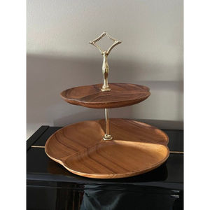 Marvelous Design Square Curved Shape Wooden Cake Stand Table Top <b>Sweet</b> Dessert Display for Wedding and All Events Cake Stand - Product Image 3