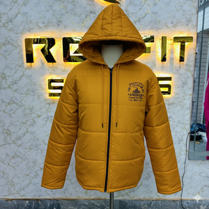 แจ็กเก็ตขนเป็ดสีเหลืองสำหรับผู้ชายแจ็กเก็ตขนเป็ดผ้าไนลอนโพลีเอสเตอร์แนวไฮสตรีทสำหรับผู้ชาย - Product Image 1