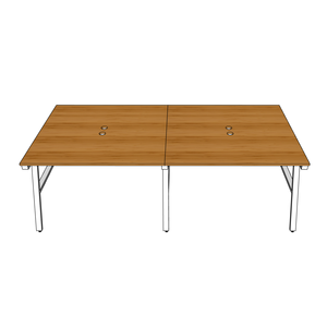 ABamboo 4-Piece Cluster <b>Workstation</b> 240x120cm Contemporary Luxury L-Shape Office Furniture Melamine Wood Eco-Friendly Durable - Product Image 5