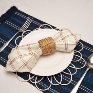 Moins cher prix titulaires rond de serviette en gros tableau dîner décor jacinthe d'eau de paille serviettes titulaire anneaux - Product Image 5