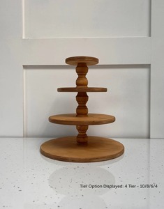 Soporte de pastel de madera de alta calidad de diseñador de lujo Torre de exhibición de postres de cumpleaños de grado de exportación para fiestas de boda - Product Image 6
