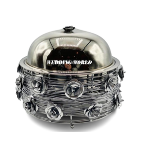 Fabricant de marmite en métal avec bois Nouveau marmite design Vente à chaud de réchauffeur d'aliments de luxe Casserole fantaisie de forme personnalisée - Product Image 4