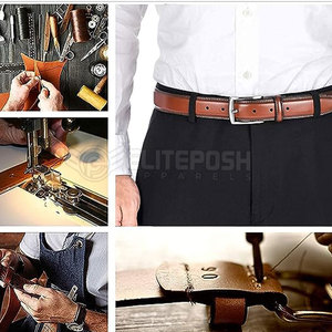 Haute qualité personnalisable hommes robe en cuir pantalon ceintures peau de vache en cuir véritable usine directe longueur personnalisée boucle en alliage - Product Image 6