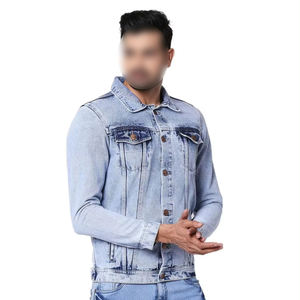 New Fashion High Waken Wear <b>Men's</b> Casual Denim Jacket Comfortable Breathable Fabric <b>for</b> Autumn/Winter Wear - Product Image 2