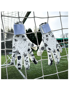 Professional Goalkeeper <b>Gloves</b> Custom Made Breathable 3D Inject <b>Silicon</b> Printed German Letax Flat Palm Printed Black And Blue - Product Image 2