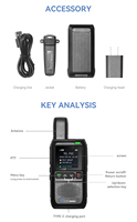 Batería de polímero de 3000mAh Radio Poc de espera a largo plazo 4G Walkie Talkie 500km Radio pequeña