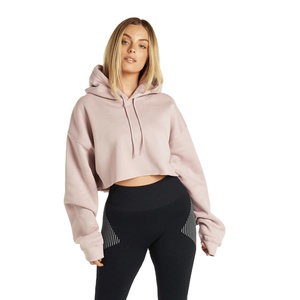 Sweat à capuche surdimensionné XS pour femmes haute qualité Crop Streetwear pull dos personnalisé couleur personnalisée longue salle de sport mode décontractée - Product Image 1