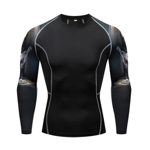 OEM directo de fábrica cómodo de los hombres Fitness Rash Guard compresión MMA ropa deportiva para BJJ artes marciales logotipo personalizado - Product Image 1