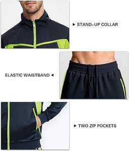 Ensembles de survêtements de sport haut de gamme pour hommes, vêtements de sport, veste à capuche en polaire avec fermeture éclair complète, pantalon de survêtement, costume de survêtement décontracté - Product Image 4