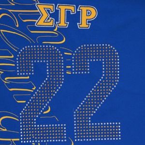 Sigma Gamma Rho SGRho Greek Sorority Maillot de football bleu royal 100% Polyester Mesh Logo de l'équipe brodée Épaules avant et arrière - Product Image 4