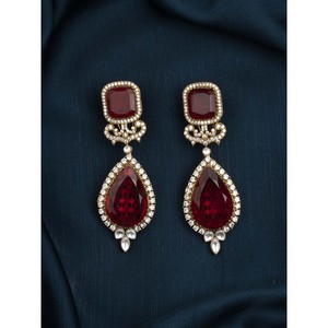 Pink Color Gold Plated <b>Screw</b> Back Moissanite Drop <b>Earrings</b> Fashion MO-EAR18P - Product Image 1