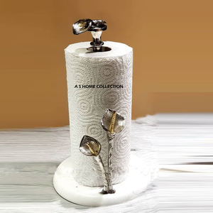 Portarrollos de Papel de Diseño Elegante y Único con Acabado Plateado Brillante para Baño - Product Image 1