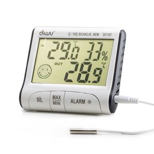 Thermomètre et hygromètre à sonde Max-Min intérieur/extérieur Diwu DC103 avec écran LED LCD - Product Image 1